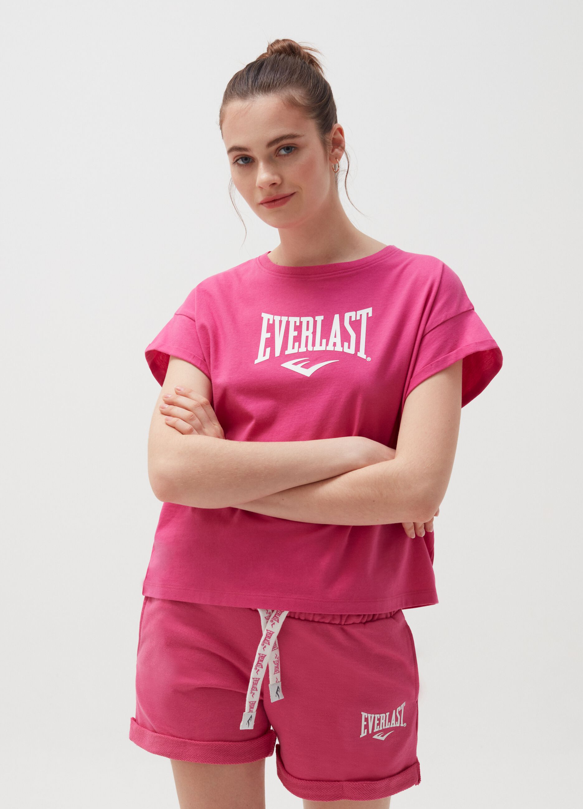 Camiseta de algodón con logo Everlast estampado