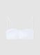 White bandeau bikini top in stretch fabric_0