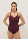 Purple draped stretch swimsuit with shaping effect_2