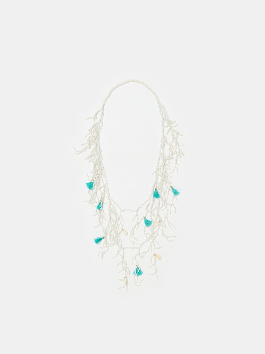 Positano summer necklace with coral pendants_0
