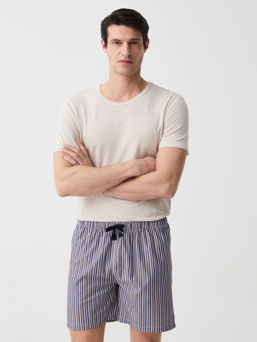 Shorts de pijama con cordón de ajuste estampado_0