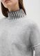 Melange grey jumper with high neck and contrast trim_3
