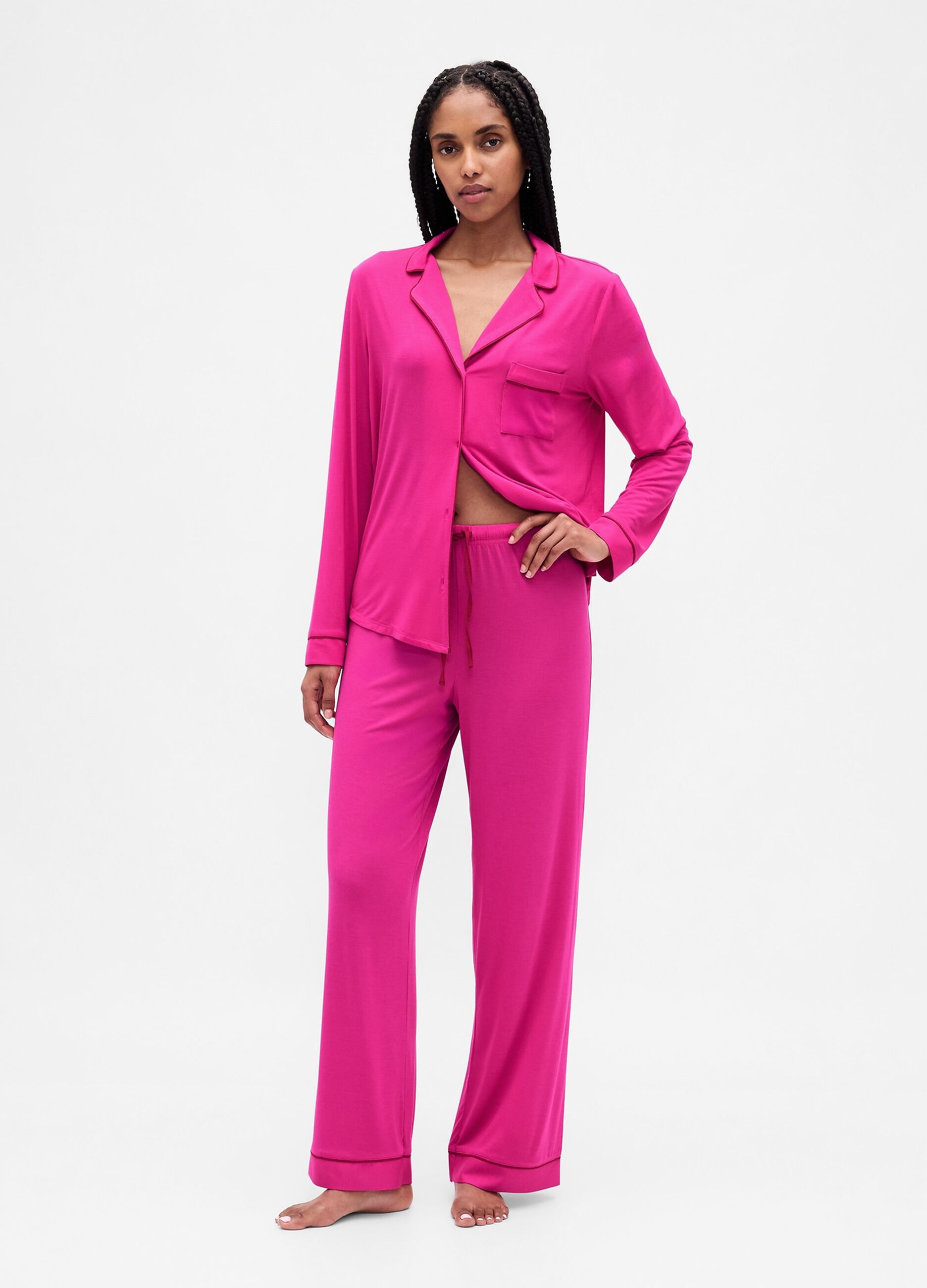 Pijama rosa el&aacute;stico