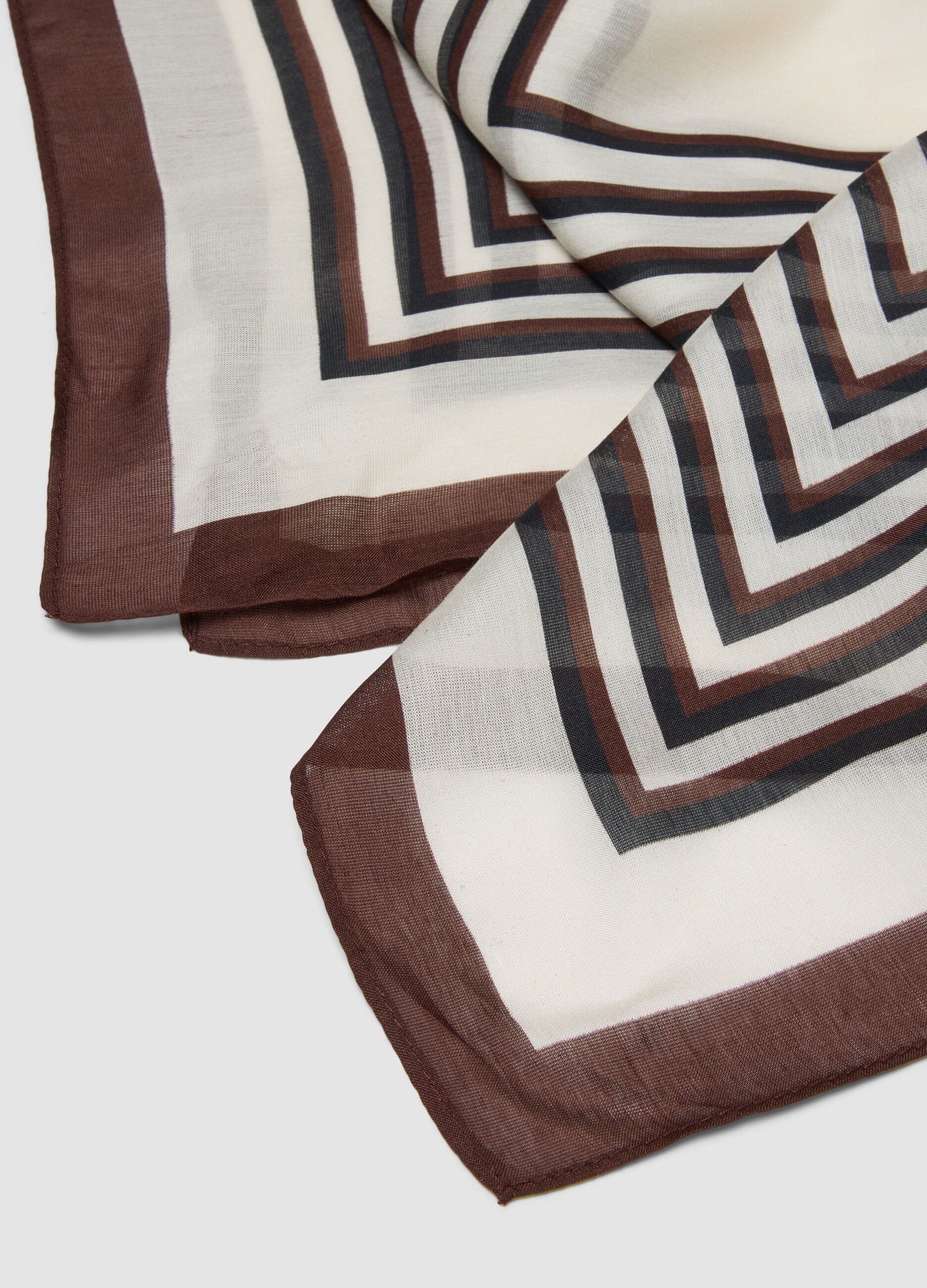 Multicolour modal and silk-blend printed scarf