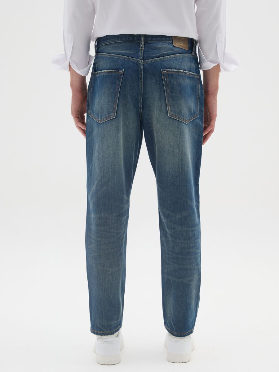 Regular tapered pure cotton denim jeans_2
