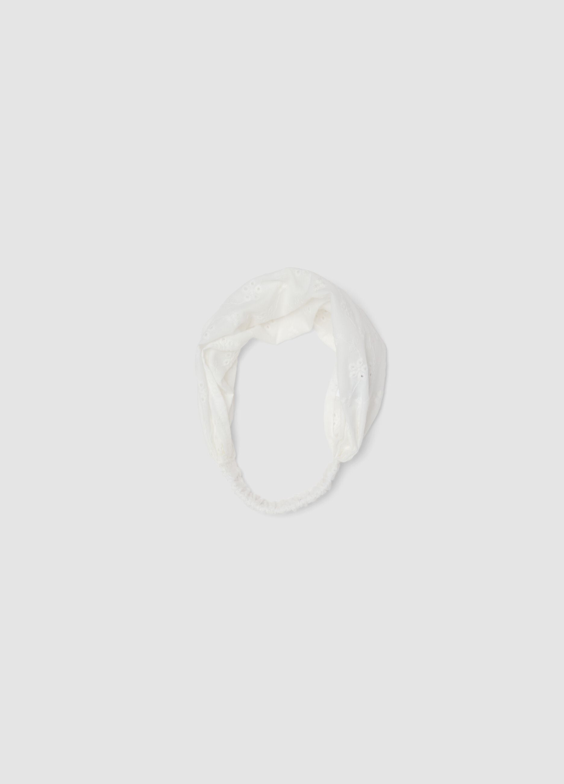 White girls&rsquo; pure cotton broderie anglaise headband
