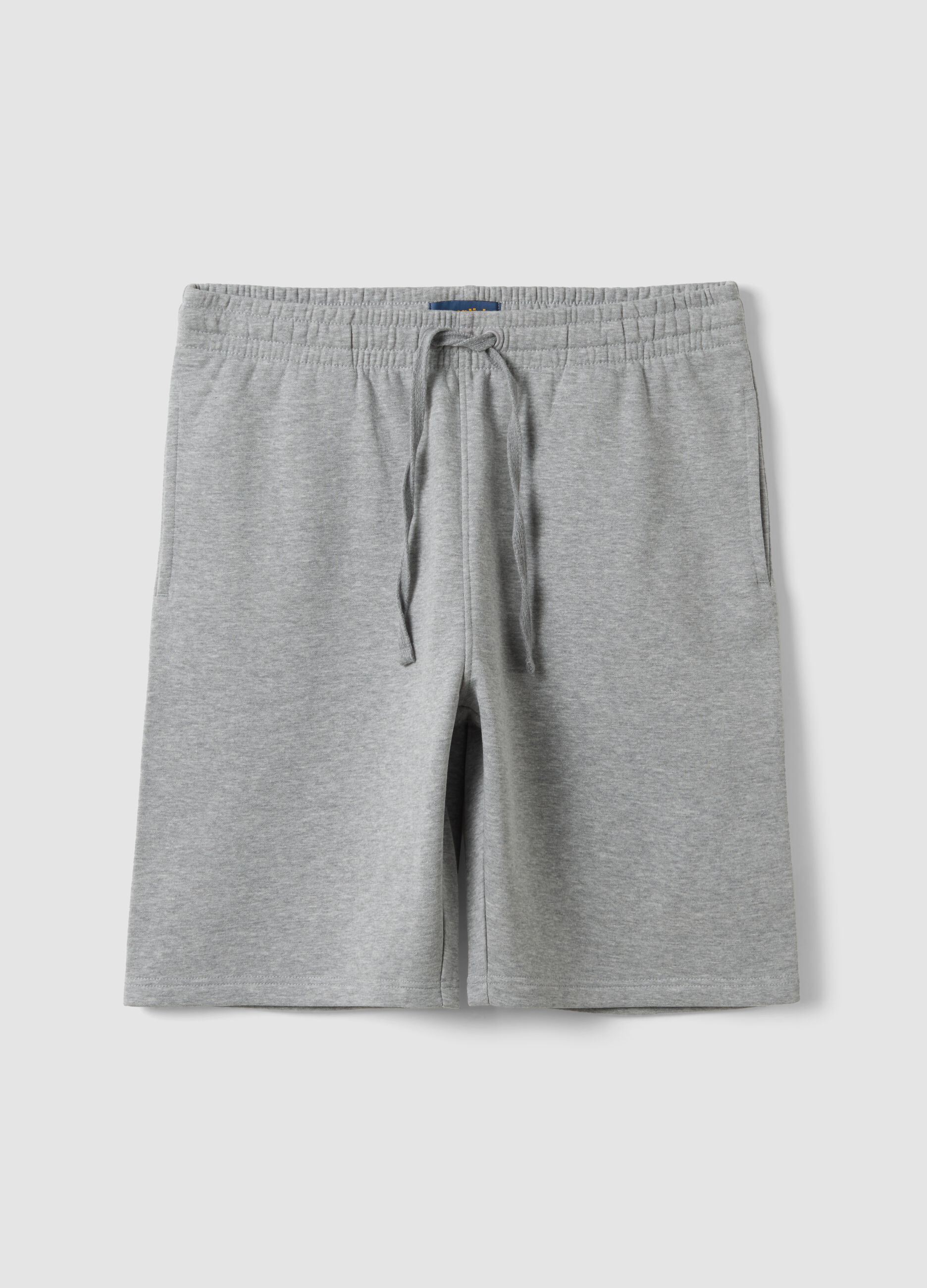 Graue Shorts aus Baumwollmix mit elastischem Bund, Regular Fit