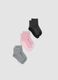 3er-Pack mehrfarbige glitzernde Kurzsocken aus elastischer Bio-Baumwolle in Rippstrick_0