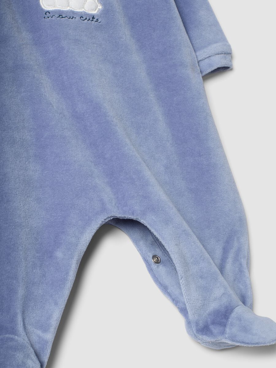 Tutina azzurra in misto cotone organico con colletto_3