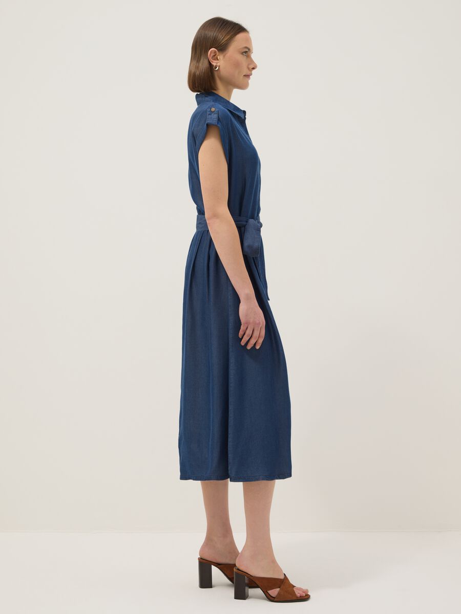 Kleid aus reinem Lyocell in Blau, Regular Fit_0