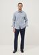 Regular fit blue shirt in linen and cotton blend_2