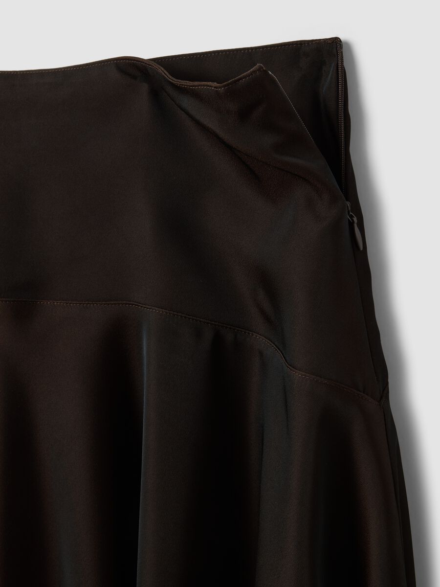 Brown midi skirt with asymmetric hem_2