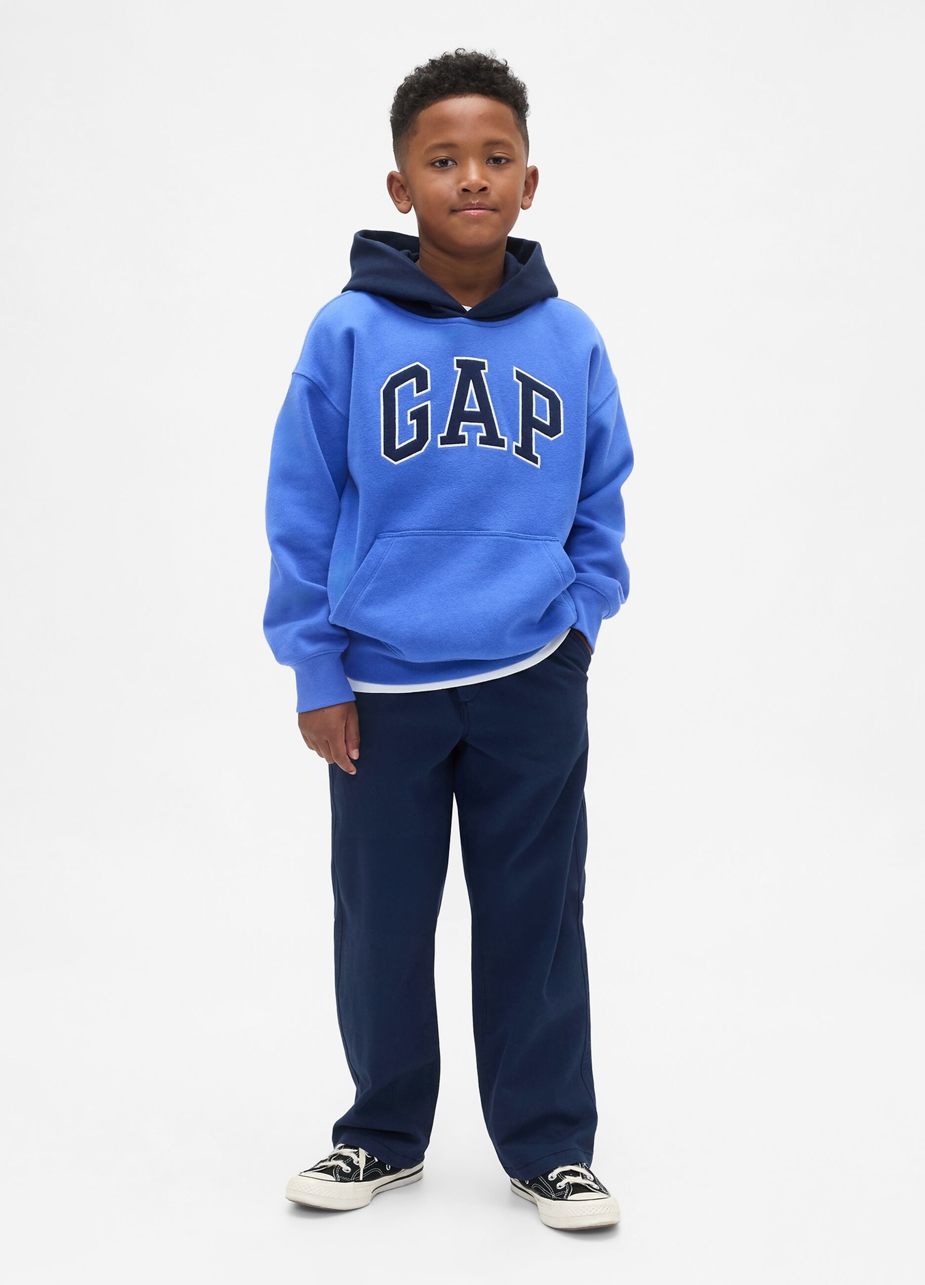Blue Stretch Fabric Trousers for Kids