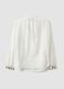White viscose-blend shirt with charms and V-neck regular fit_1