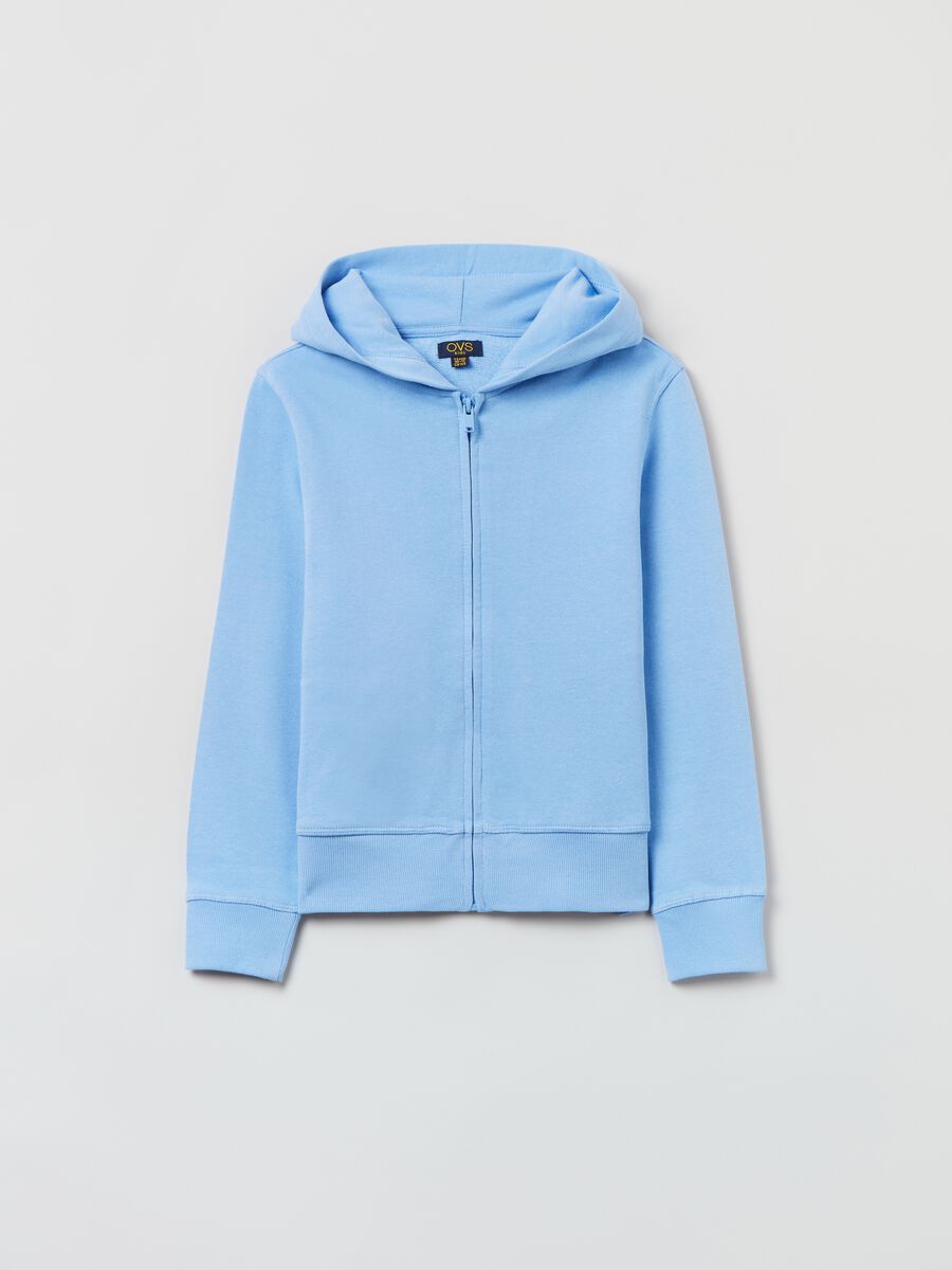 Cotton full-zip sweatshirt with hood_0