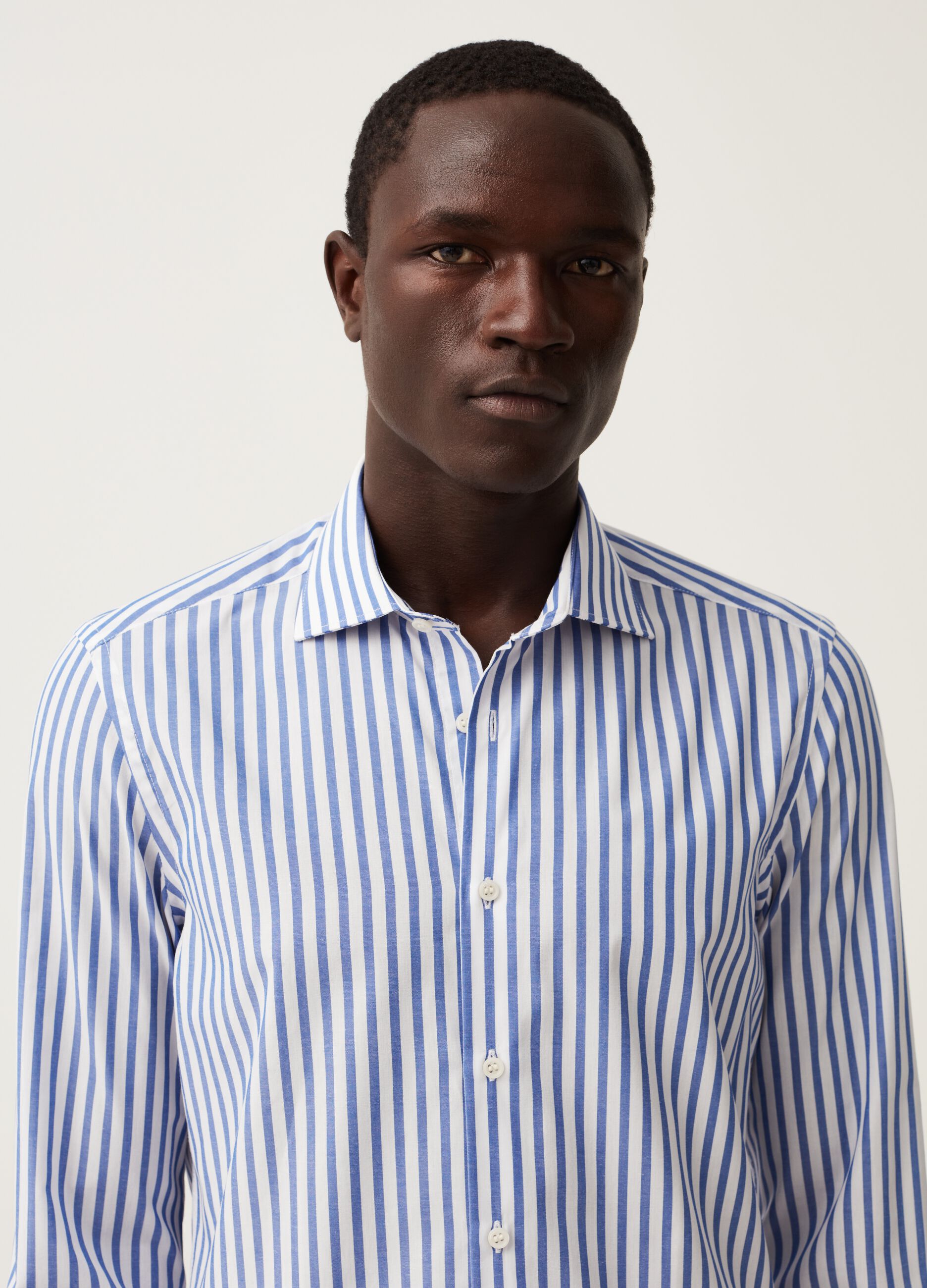 Slim-fit easy-iron striped shirt