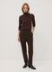 Pantaloni marroni regular fit con motivo chevron_0