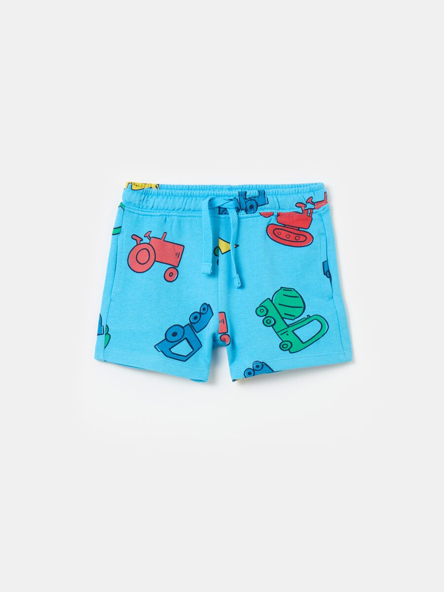 Shorts in French Terry with drawstring and print_0