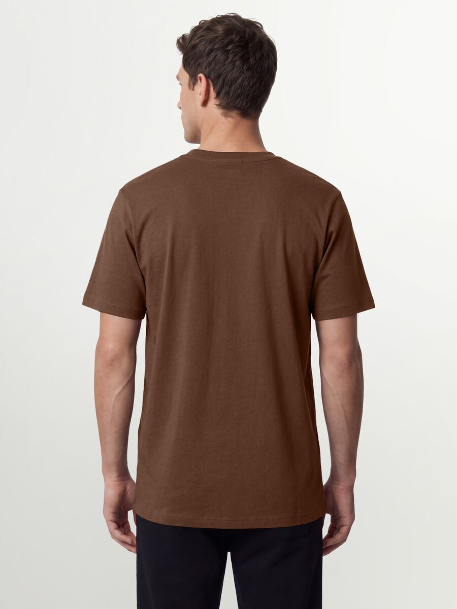 Brown regular-fit T-shirt in pure organic cotton jersey_3