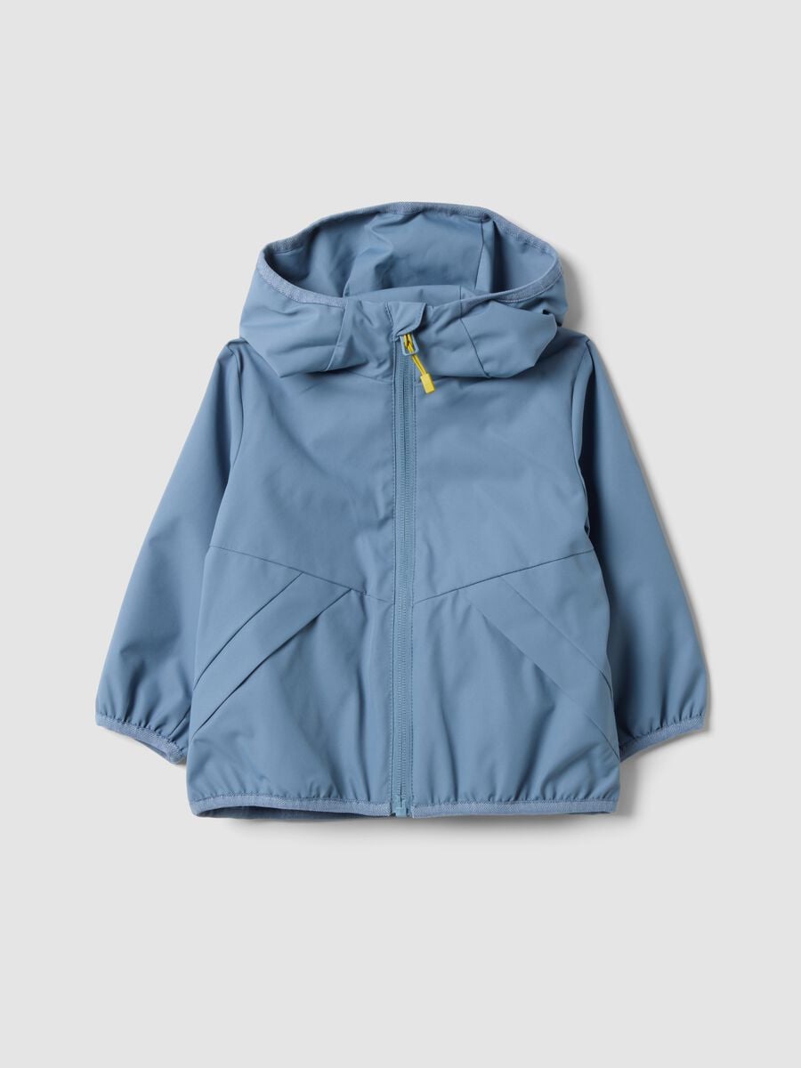 Blue hooded zip-up jacket, regular fit for boys_0