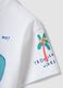White short-sleeve pure cotton T-shirt with crocodile print for baby boy, oversized fit_2