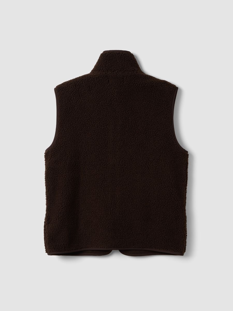 Colete castanho regular fit com efeito teddy_6