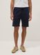 Blue pure cotton shorts with elasticated waist, regular fit_1