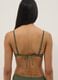 Top de bikini triangular verde con relleno removible_2