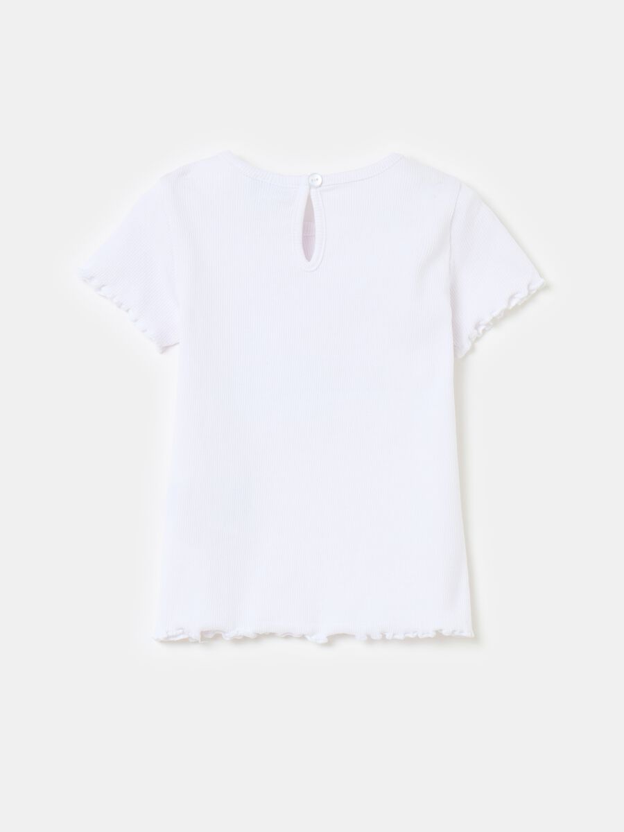 Ribbed T-shirt with wavy trims_1