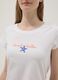 White pure cotton pyjama T-shirt, regular fit with embroidery_3