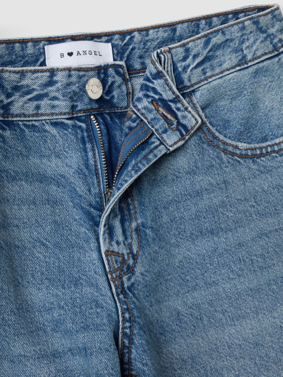 Light Blue Denim Wide-Leg Jeans in 100% Cotton_2