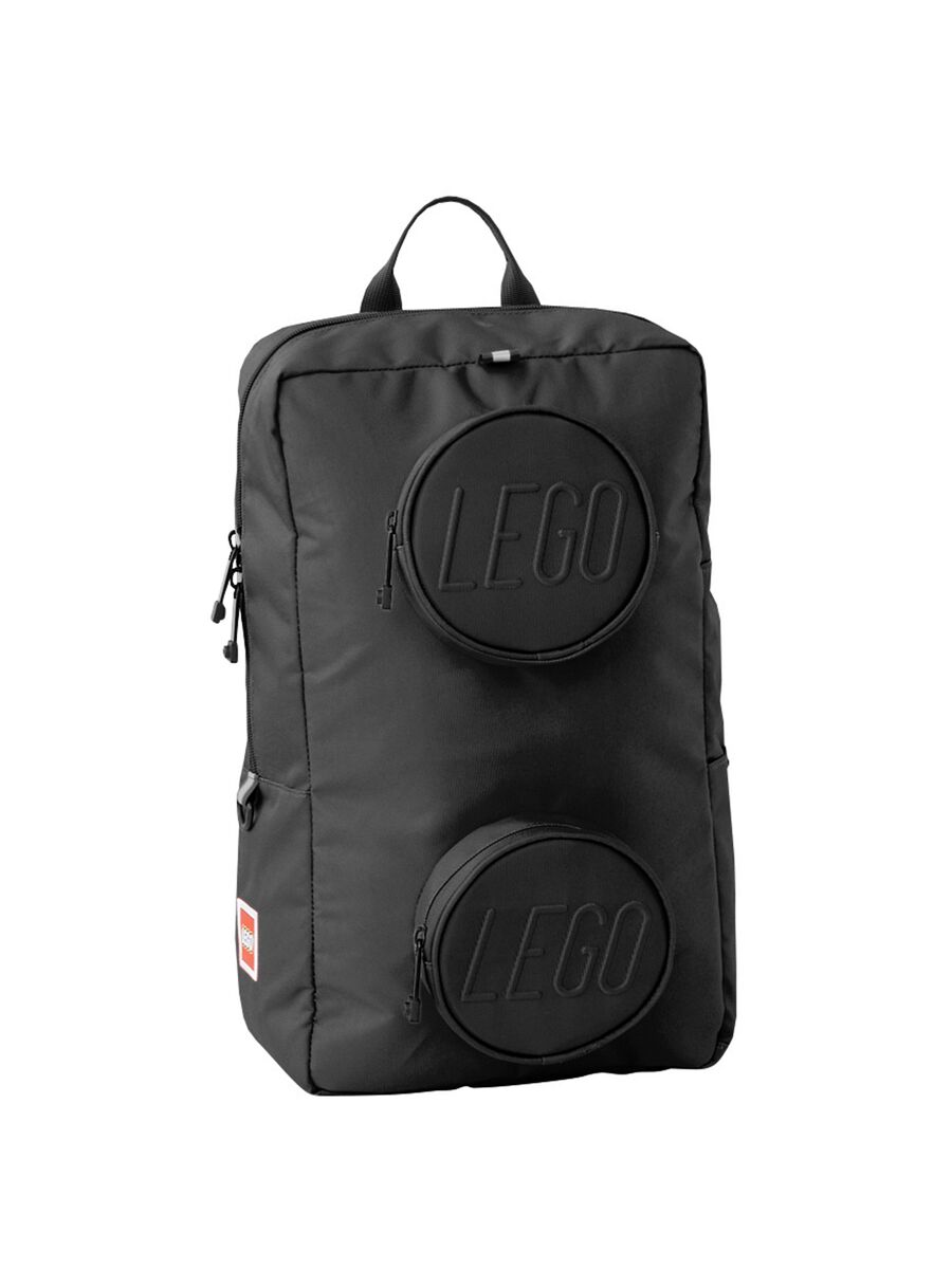 Zaino nero con tasche frontali rotonde_0