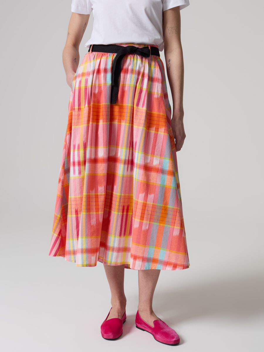 Full midi skirt with check pattern_1