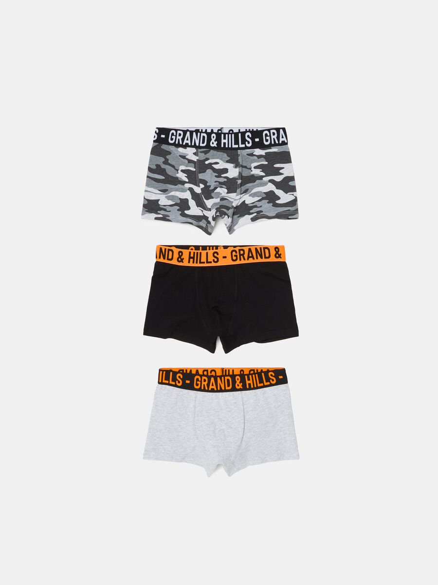Three-pack camouflage boxer shorts with external elastic_0