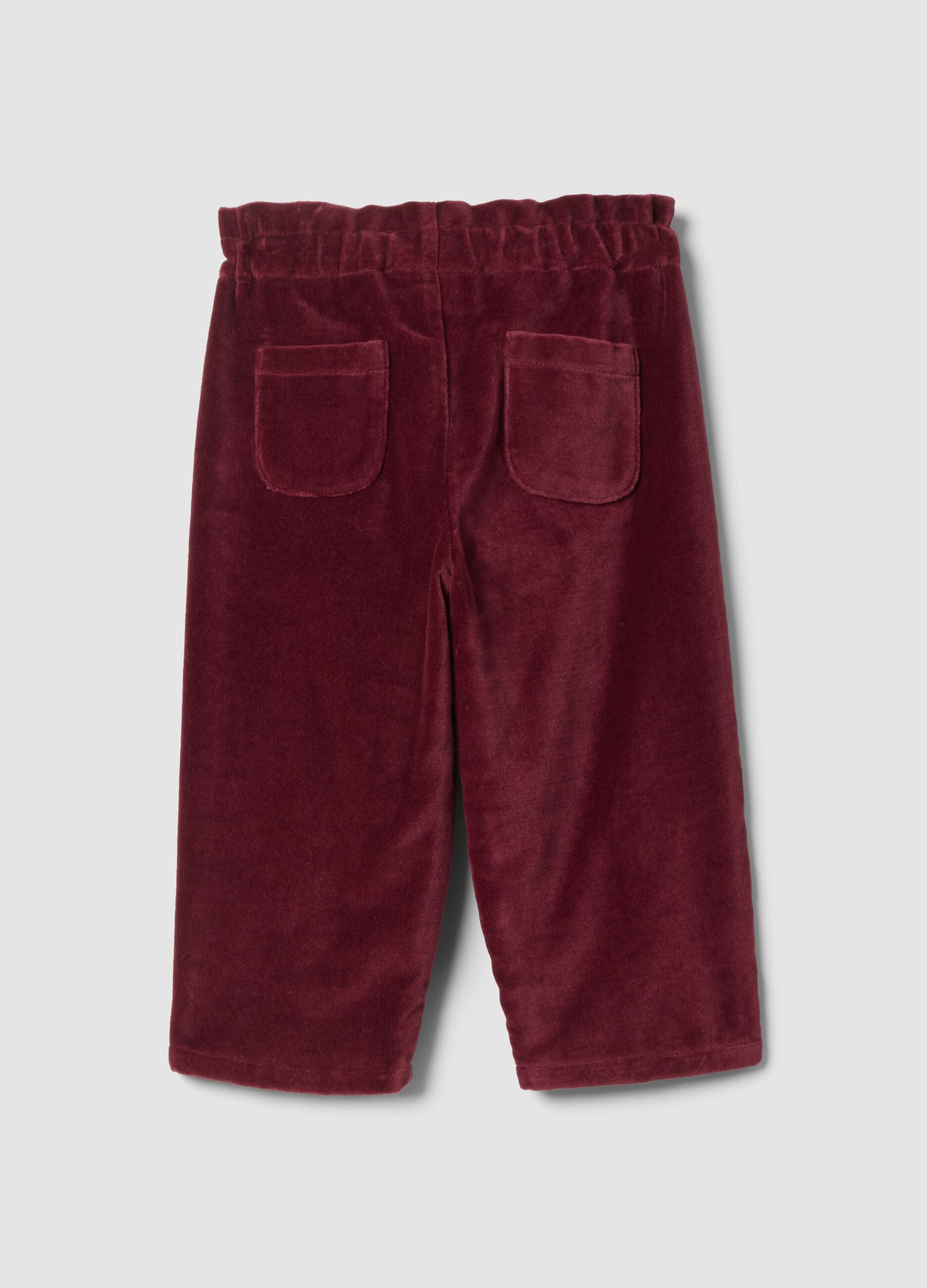 Pantaloni chino rossi in puro cotone con vita regolabile