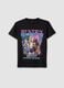 Black pure cotton T-shirt with K-Pop Demon Hunter print, regular fit_4