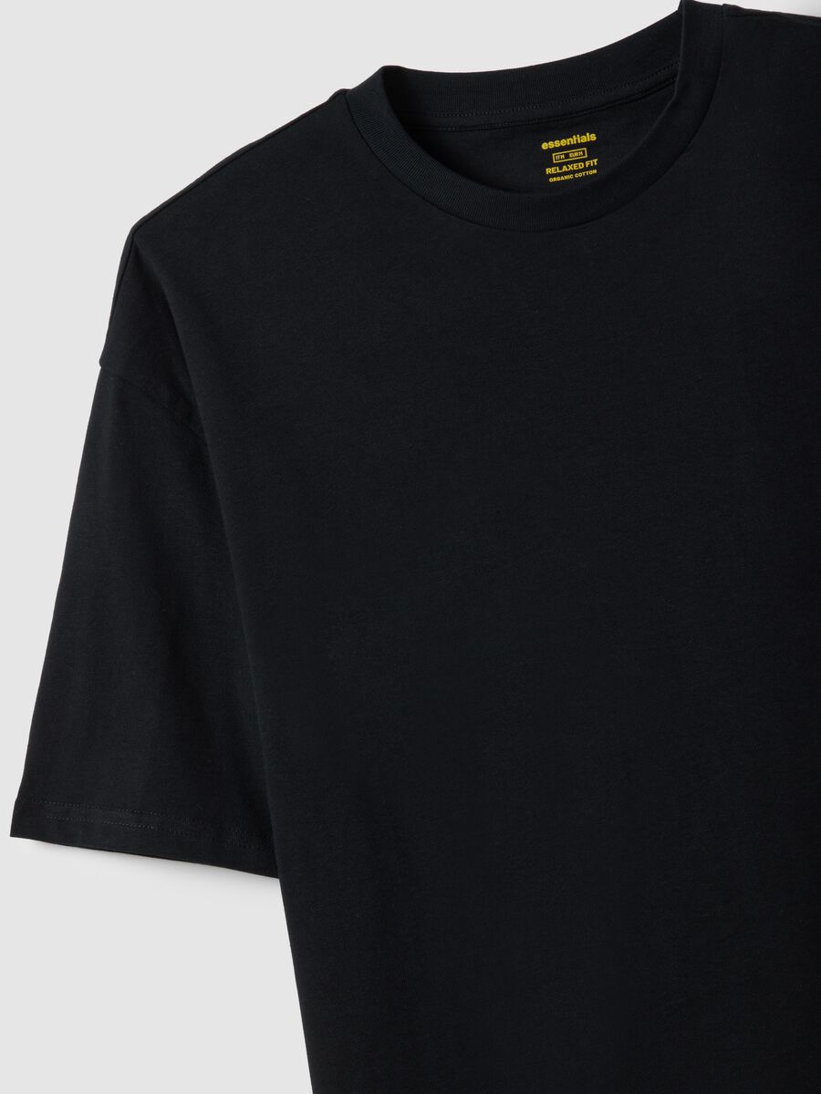Black pure cotton relaxed fit T-shirt_5