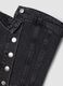 Top bandeau nero crop in cotone elasticizzato denim_1