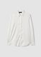 White stretch-fabric shirt with classic collar, regular fit_0