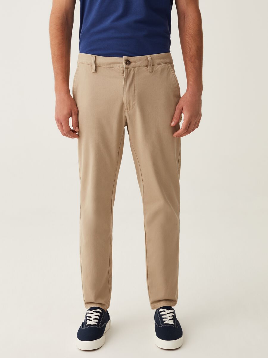 Cotton twill chino trousers_1