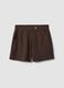 Brown regular-fit shorts in a viscose, cotton and linen blend_5