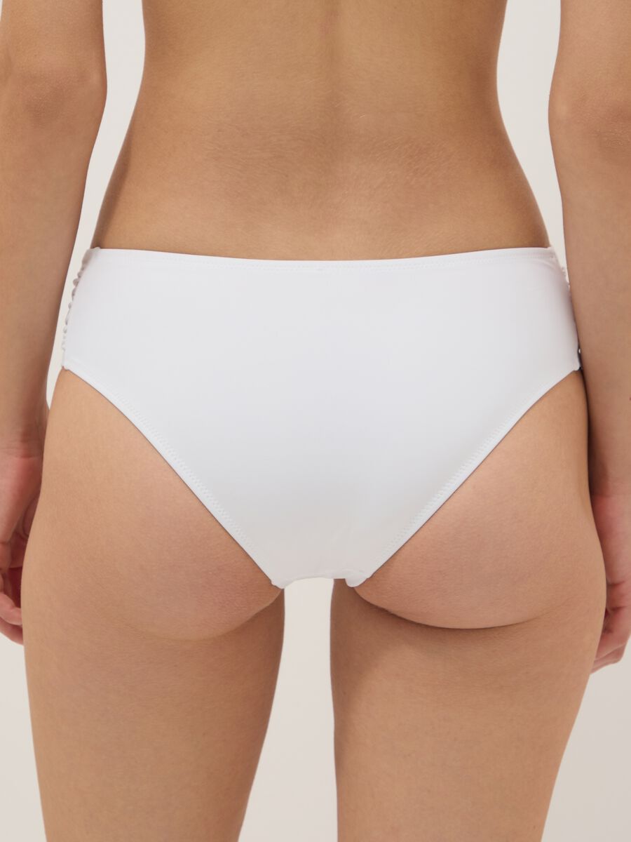White stretch bikini bottoms with ruched details, regular fit_3