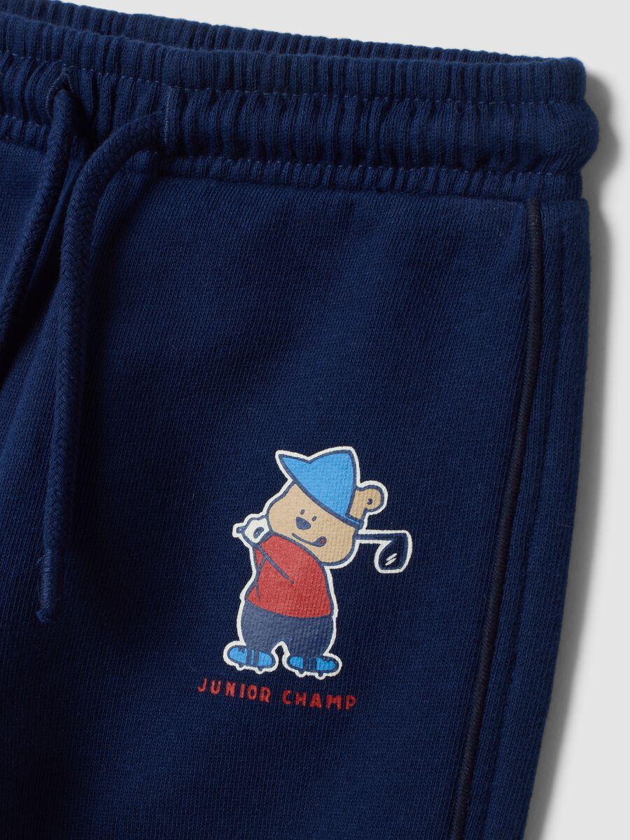 Pantaloni jogger blu in puro cotone_3