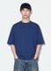 Blue crew-neck pure cotton boxy-fit T-shirt_0