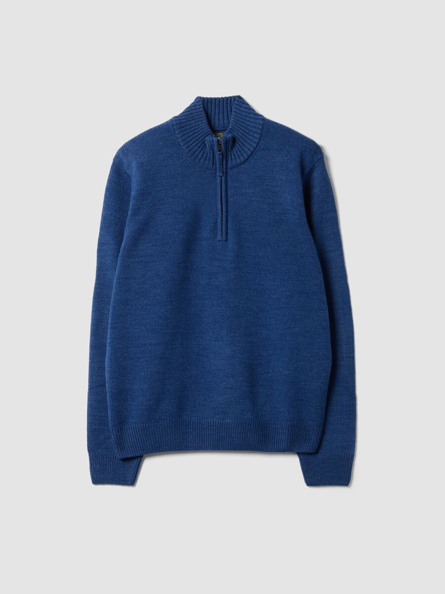 Blue half-zip neck jumper_0