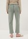 Green pure cotton striped regular-fit trousers_2