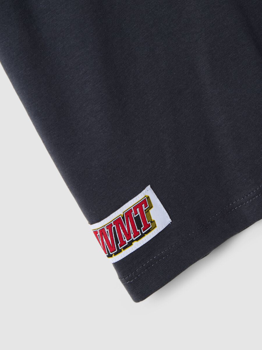 Black pure cotton kids' t-shirt regular fit with Hot Wheels logo_3