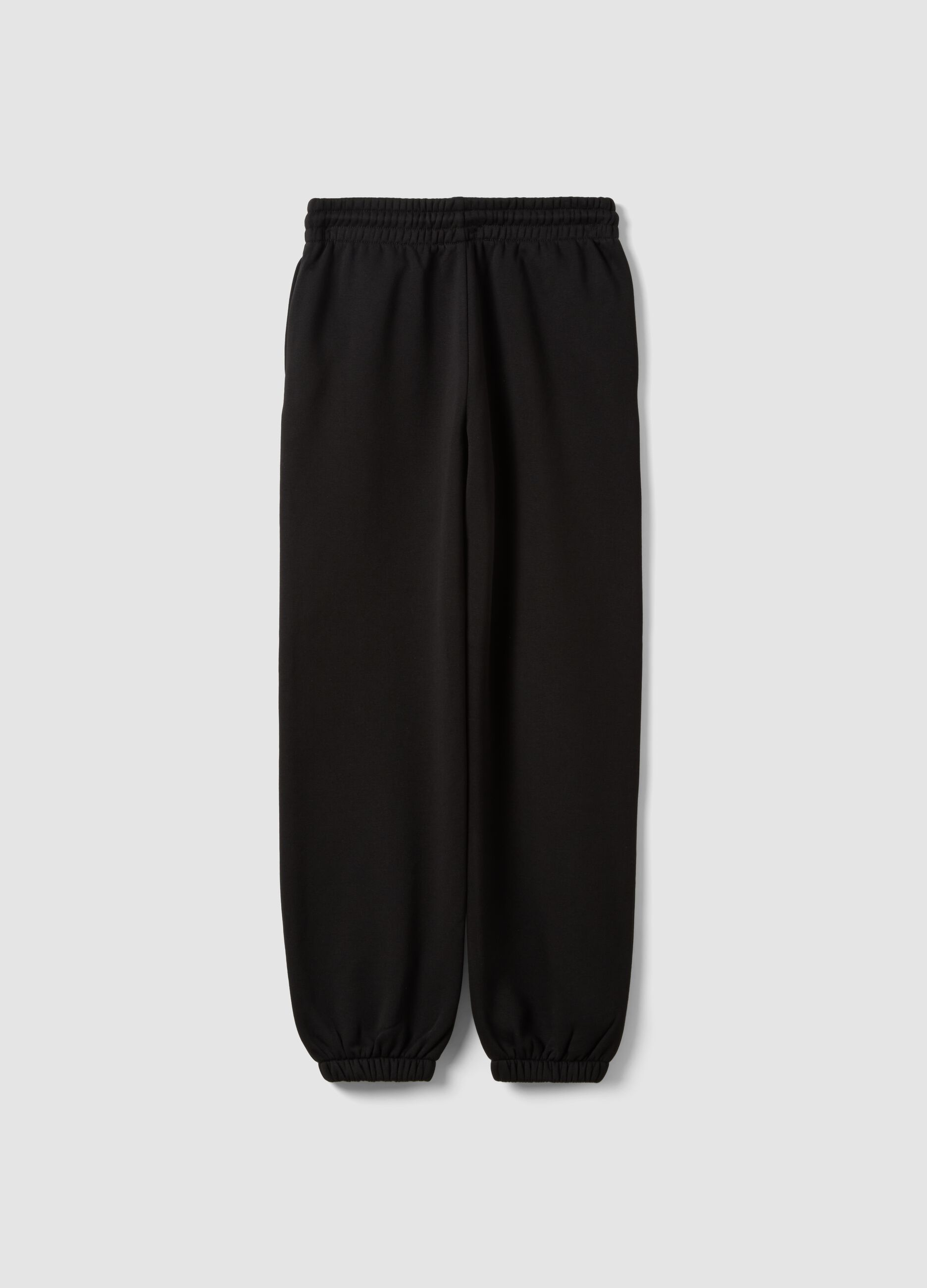 Black cotton-blend joggers with elasticated waistband, regular fit