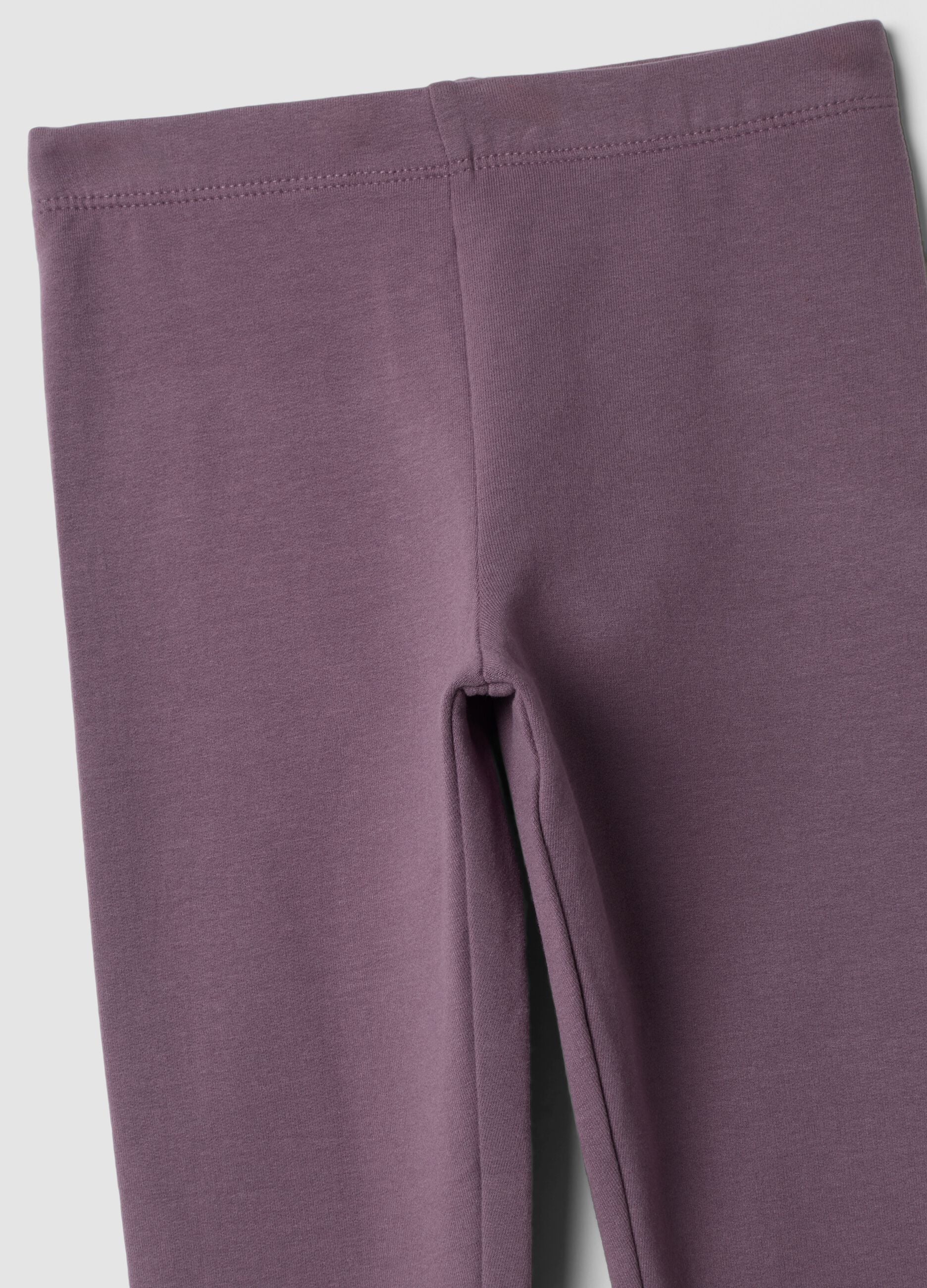 Purple stretch organic cotton leggings