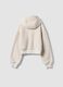 Beige crew-neck teddy-effect sweatshirt_5